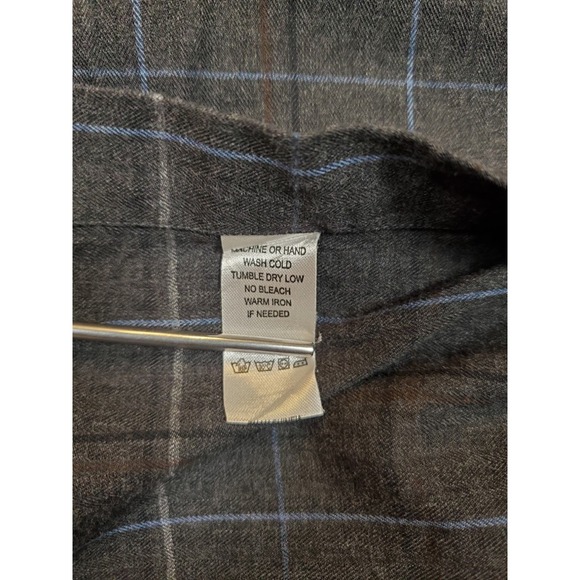 Alex Cannon Men's XL Long Sleeve Shirt Button Down Grey Windowpane Soft - Picture 6 of 13